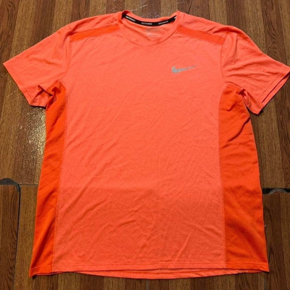 Nike Running Orange Dri-Fit Tech Retro Sportswear Train Shirt Large